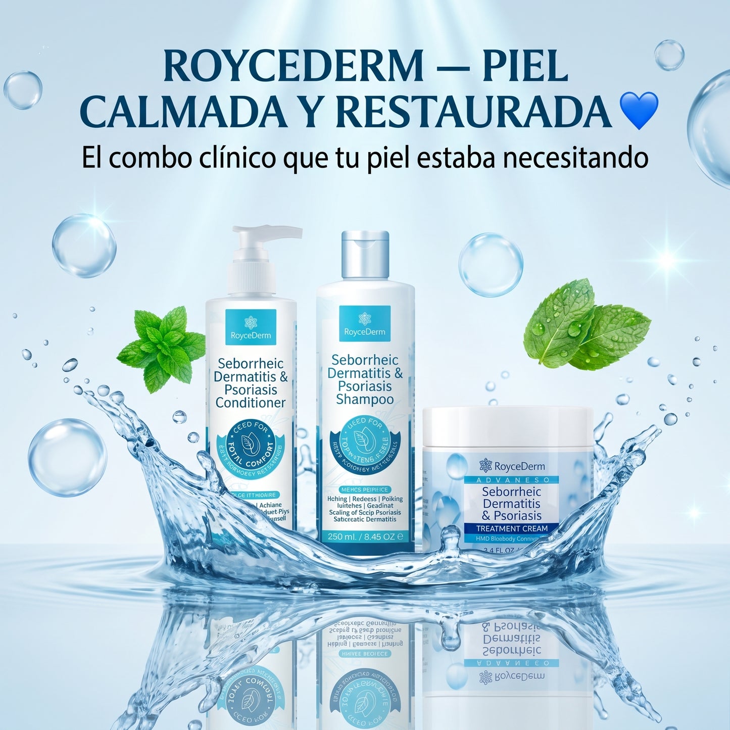 KIT ROYCEDERM ADVANCED SHAMPOO + ACONDICIONADOR + CREMA - ENVÍO GRATIS 🤩✈️
