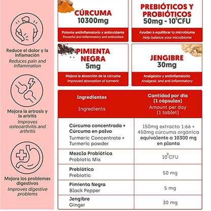 CÚRCUMA + PROBIÓTICOS - ENVÍO GRATIS 💪🤩