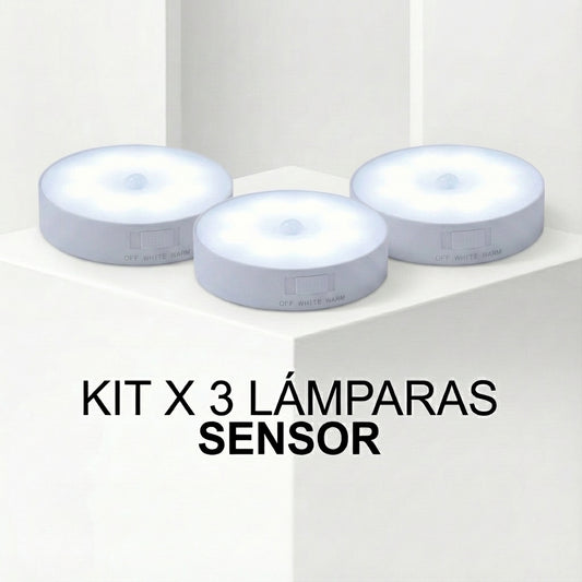 MINI LAMPARA CON SENSOR DE MOVIMIENTO KIT POR 3 UND - ENVIO GRATIS 😎😇