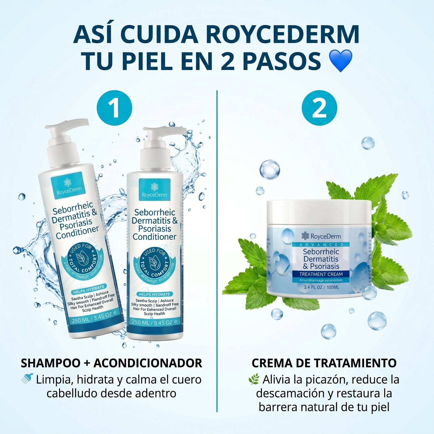 KIT ROYCEDERM ADVANCED SHAMPOO + ACONDICIONADOR + CREMA - ENVÍO GRATIS 🤩✈️