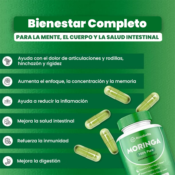 CÁPSULAS DE MORINGA (60 CAPSULAS) - ENVÍO GRATIS 💚🤩
