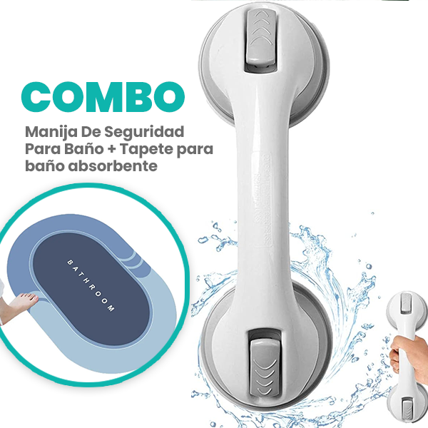 COMBO MANIJA DE SEGURIDAD PARA BAÑO + TAPETE ABSORBENTE - ENVÍO GRATIS 🥰✅