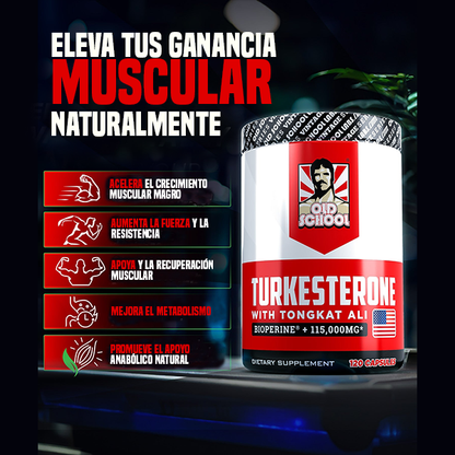 TURKESTERONE CON TONGKAT ALI 120CAPS -  ENVÍO GRATIS 💪💯