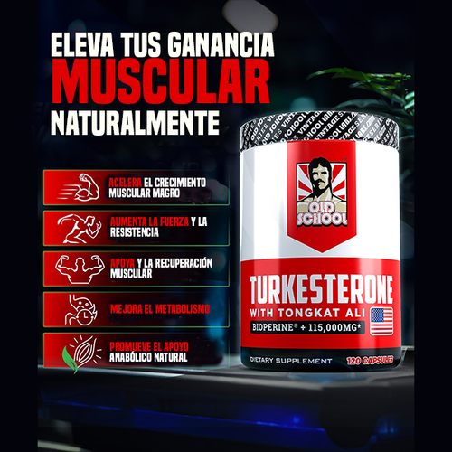 TURKESTERONE CON TONGKAT ALI 120CAPS -  ENVÍO GRATIS 💪💯