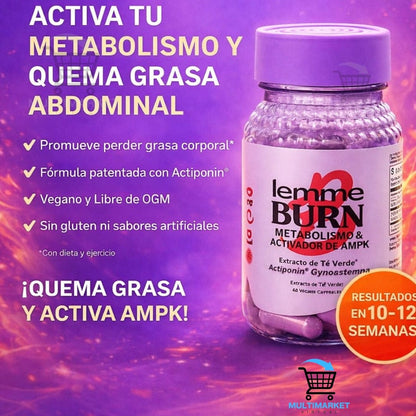LEMME BURN – QUEMADOR DE GRASA NATURAL – ACTIVA EL METABOLISMO – APOYA LA PÉRDIDA DE PESO – ENVÍO GRATIS 🇨🇴