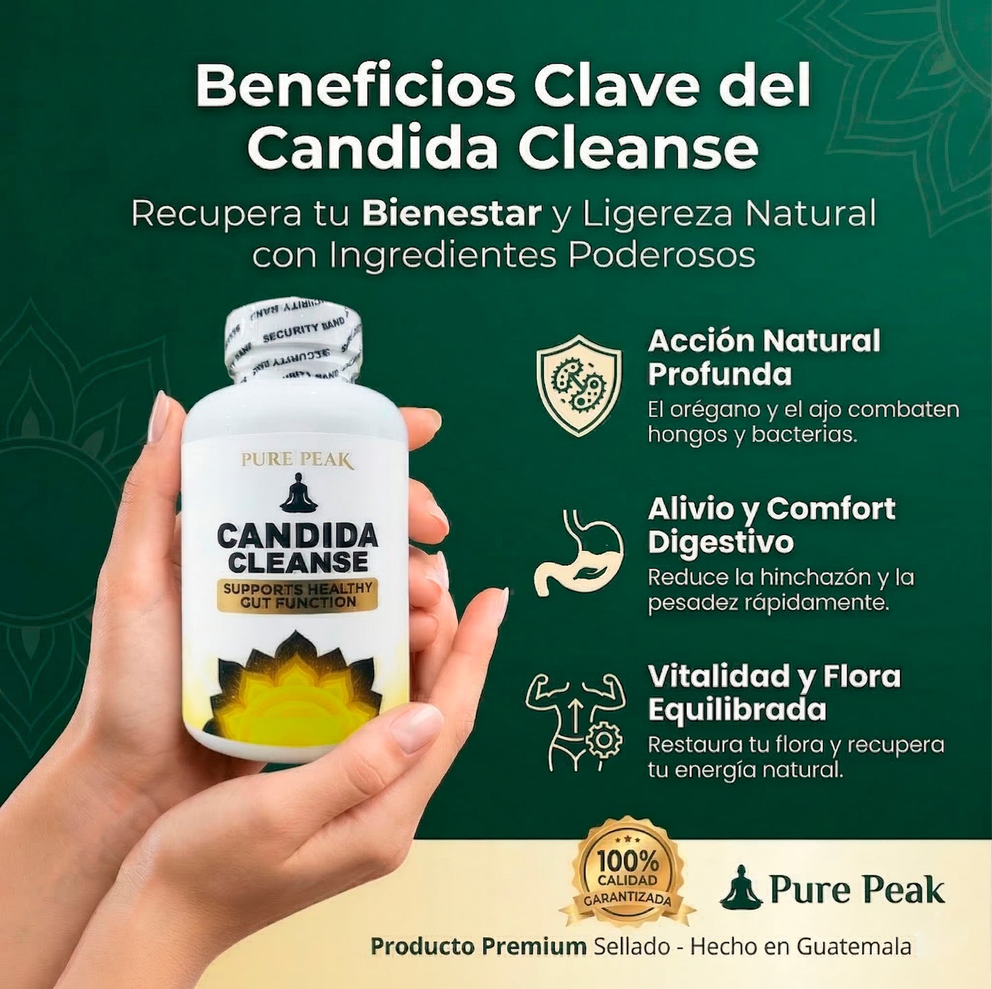 PURE PEAK CANDIDA CLEANSE – CONTROL DE HONGOS Y SALUD INTESTINAL | ENVÍO GRATIS A PANAMÁ